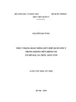 THỰC TRẠNG HOẠT ĐỘNG KẾT HỢP QUÂN DÂN Y TRONG KHÁM CHỮA BỆNH TẠI  XÃ MÔ RAI, SA THẦY, KON TUM