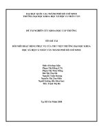 Đổi mới hoạt động phục vụ của thư viện trường đại học khoa học xã hội và nhân văn thành phố hồ chí minh đề tài nghiên cứu khoa học cấp trường