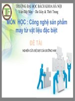 Tiểu Luận Môn : Công Nghệ Sản Phẩm May Từ Vật Liệu Đặc Biệt  - Đề Tài  : Nghiên Cứu Độ Dạt Của Đường May