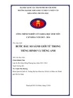 Bước đầu so sánh giới từ trong tiếng tiếng hindi và tiếng anh công trình nghiên cứu khoa học sinh viên cấp khoa
