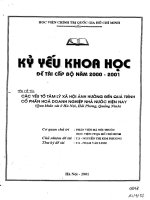 Các yếu tố tâm lý xã hội ảnh hưởng đến quá trình cổ phần hóa doanh nghiệp nhà nước hiện nay (qua khảo sát ở hà nội, hải phòng, quảng ninh) kỷ yếu đề tài khoa học cấp bộ năm 2000   200