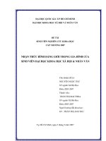 Nhận thức bình đẳng giới trong gia đình của sinh viên đại học khoa học xã hội nhân văn đề tài sinh viên nghiên cứu khoa học cấp trường 2007