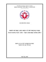Khóa luận tốt nghiệp thiết kế học liệu điện tử hỗ trợ dạy học toán song ngữ anh – việt cho học sinh lớp 4