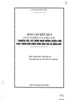 Nghiên cứu, xây dựng định hướng chiến lược phát triển bền vững vùng dân tộc và miền núi báo cáo kết quả dự án nghiên cứu khoa học