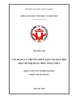 Khóa luận tốt nghiệp vận dụng lý thuyết kiến tạo vào dạy học một số nội dung môn toán lớp 4