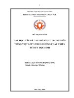 Khóa luận tốt nghiệp dạy học câu kể  ai thế nào trong môn tiếng việt lớp 3 theo hướng phát triển tư duy học sinh