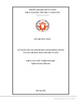 Khóa luận tốt nghiệp xây dựng bài tập tình huống nhằm phòng tránh tai nạn gây thương tích cho trẻ 4 5 tuổi