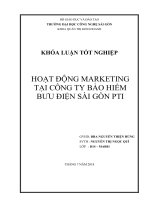 Luận văn hoạt động marketing tại côngty bảo hiểm bưu điện sài gòn pti