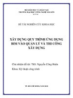 Luận văn xây dựng quy trình ứng dụng bim vào quản lý và thi công xây dựng