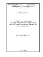 Nghiên cứu đặc điểm hấp phụ một số hợp chất hữu cơ hòa tan trong nước trên nền vật liệu sắt hydroxit có mặt phụ gia sio2 và sắt kim loại