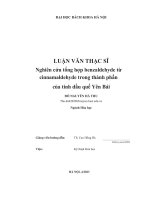 Nghiên cứu tổng hợp benzaldehyde từ cinnamaldehyde trong thành phần của tinh dầu quế yên bái
