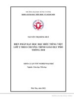 Khóa luận tốt nghiệp biện pháp dạy học đọc hiểu tiếng việt lớp 2 theo chương trình giáo dục phổ thông 2018