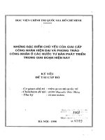 Những đặc điểm chủ yếu của giai cấp công nhân hiện đại và phong trào công nhân ở các nước tư bản phát triển trong giai đoạn hiện nay kỷ yếu đề tài cấp bộ