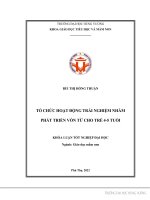 Khóa luận tốt nghiệp tổ chức hoạt động trải nghiệm nhằm phát triển vốn từ cho trẻ 4 5 tuổi