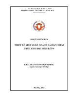 Khóa luận tốt nghiệp thiết kế một số kế hoạch bài dạy stem dành cho học sinh lớp 4