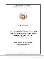 Khóa luận tốt nghiệp phát triển thẩm mĩ cho trẻ 4 – 5 tuổi thông qua hoạt động làm quen với môi trường xung quanh