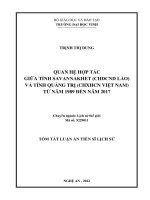 Quan he hop tac giua tinh savannakhet chdcnd lao va tinh quang tri chxhcn viet nam tu nam 1989 den nam 2017 tom tat la tieng viet  5042