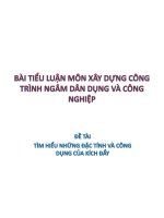 Bài Tiểu Luận Môn : Xây Dựng Công Trình Ngâm Dân Dụng Và Công Nghiệp - Đề Tài : Tìm Hiểu Những Đặc Tính Và Công Dụng Của Kích Đẩy.