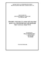 Tìm hiểu thái độ của sinh viên đại học quốc gia thành phố hồ chí minh khi việt nam gia nhập wto báo cáo đề tài sinh viên nghiên cứu khoa học cấp trường   2006