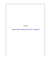Tiểu luận: Quan hệ kinh tế thương mại Việt Nam – Trung Quốc