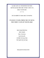 Ứng dụng văn hóa trong việc xây dựng, phát triển và gìn giữ thương hiệu đề tài sinh viên nghiên cứu khoa học cấp trường 2011