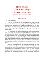 Báo cáo khoa học kĩ thuật đề tài  thực trạng tư duy phản biện của học sinh thcs
