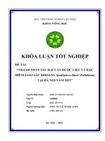 Thành phần sâu hại cây dược liệu và đặc điểm loài sâu khoang spodoptera litura (fabricius) tại hà nội năm 2021 (khóa luận tốt nghiệp)