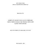 Nghiên cứu hành vi nguy cơ lây nhiễm HIVAIDS trong nhóm MSM tại tỉnh Bắc Ninh năm 2021