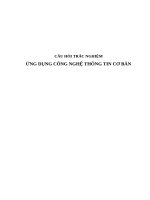 CÂU HỎI TRẮC NGHIỆM  ỨNG DỤNG CÔNG NGHỆ THÔNG TIN CƠ BẢN(phục vụ thi công chức)