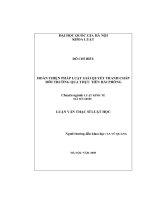 Luận văn Thạc sĩ Luật học: Hoàn thiện pháp luật giải quyết tranh chấp môi trường qua thực tiễn Hải Phòng