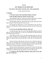 Sức mạnh của sự đoàn kết, xây dựng cộng đồng trường học vững mạnh hơn