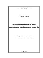 Luận văn Thạc sĩ Luật học: Pháp luật về kiểm soát ô nhiễm môi trường trong lĩnh vực khai thác đá qua thực tiễn tỉnh Ninh Bình