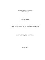 Luận văn Thạc sĩ Luật học: Pháp luật quốc tế về giao dịch điện tử