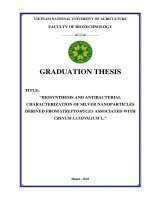 Biosynthesis and antibacterial characterization of silver nanoparticles derived from streptomyces associated with crinum latifolium l