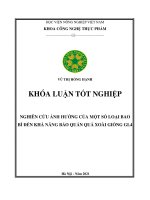 Nghiên cứu ảnh hưởng của một số loại bao bì đến khả năng bảo quản quả xoài giống gl4