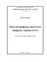 Luận văn thạc sĩ một số phương pháp giải phương trình vô tỷ lvts vnu