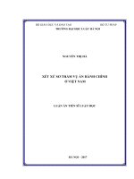 XÉT XỬ SƠ THẨM VỤ ÁN HÀNH CHÍNH Ở VIỆT NAM