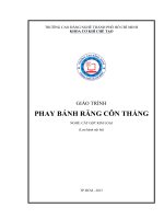 Giáo trình Phay bánh răng côn thẳng (Nghề: Cắt gọt kim loại) - Trường CĐ nghề Thành phố Hồ Chí Minh