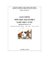Giáo trình Mạch điện (Nghề: Điện - Nước - Trung cấp) - Trường Cao đẳng Cơ điện Xây dựng Việt Xô