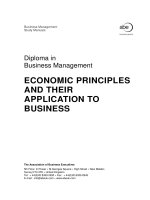 Ebook Diploma in Business Management - Economic principles and their application to business: Part 1