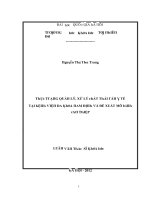 Luận văn thạc sĩ  thực trạng quản lý xử lý chất rắn y tế tại bệnh viện đa khoa nam định và đề xuất mô hình can thiệp vnu lvts08w