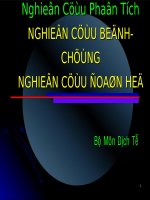 Bài giảng nghiên cứu phân tích, nghiên cứu bệnh chứng, nghiên cứu đoàn hệ môn dịch tễ