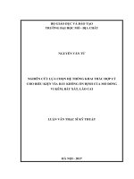 Nghiên cứu lựa chọn hệ thống khai thác hợp lý cho điều kiện vỉa dày không ổn định của mỏ đồng vi kẽm, bát xát, lào cai