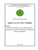 Kế toán bán hàng và xác định kết quả bán hàng tại công ty trách nhiệm hữu hạn xuất nhập khẩu quốc tế bảo phát