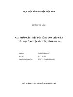 Giải pháp cải thiện đời sống của giáo viện tiểu học ở huyện bắc yên, tỉnh sơn la