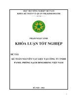 Kế toán nguyên vật liệu tại công ty trách nhiệm hữu hạn panel phòng sạch dingsheng việt nam