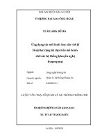 Luận văn ứng dụng các mô hình học sâu vào kĩ thuật lọc cộng tác dựa trên mô hình cho các hệ thống khuyến nghị thương mại