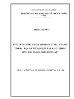 Luận văn thạc sĩ ứng dụng công tác xã hội nhóm trong hỗ trợ dạy học cho trẻ khuyết tật tại trường mầm non thăng long kidmart