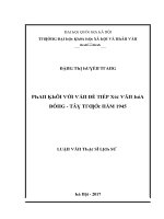Luận văn thạc sĩ phan khôi với vấn đề tiếp xúc văn hóa đông tây trước năm 1945