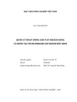 (Luận văn) quản lý hoạt động cho vay khách hàng cá nhân tại techcombank chi nhánh bắc ninh